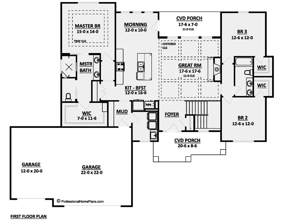 The Autumn Ridge main level floor plan